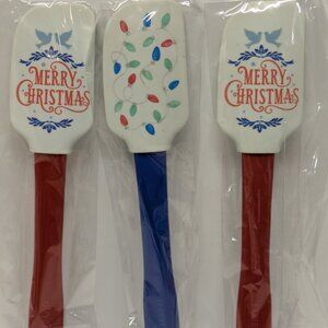 NWT! Farberware Christmas Holiday Spatula 3pc Set